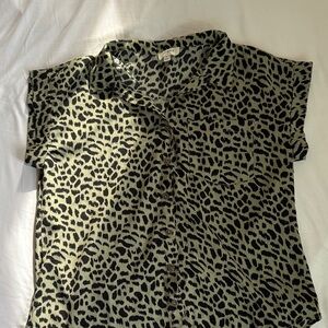 Umgee Leopard Print Button-Up Top